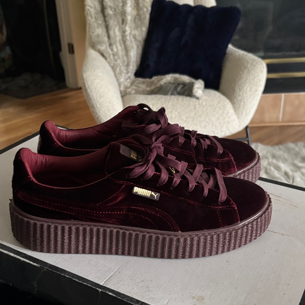 Puma Deep Burgundy Velvet Sneakers